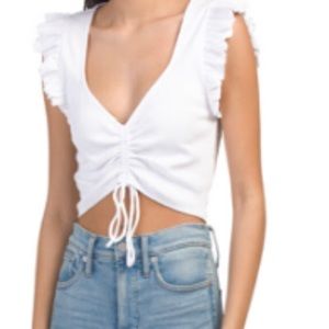Zara white crop top size Large